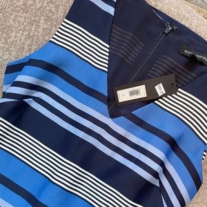 NWT Blue, white and black stripe mini dress